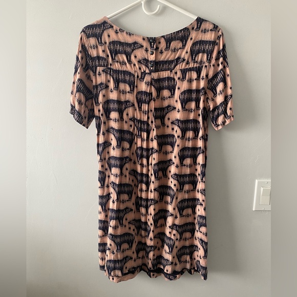 Maeve Zola Bear Print Mini Dress Size 12 - Picture 2 of 6